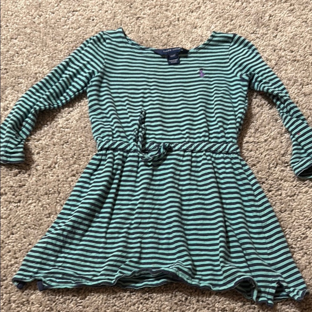 Ralph Lauren Girls' Green Striped dress